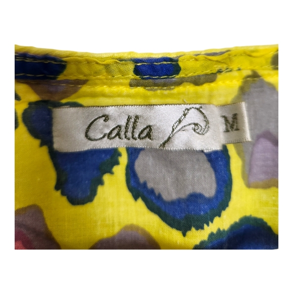 Y2K Vintage Calla Gyaru Top Bright Yellow Animal Print Beaded Size Medium - Picture 2 of 6